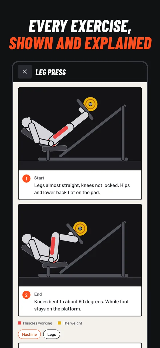 DojoLift showing how to do a leg press