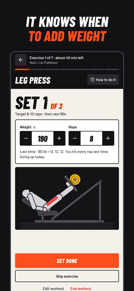 DojoLift during a workout set